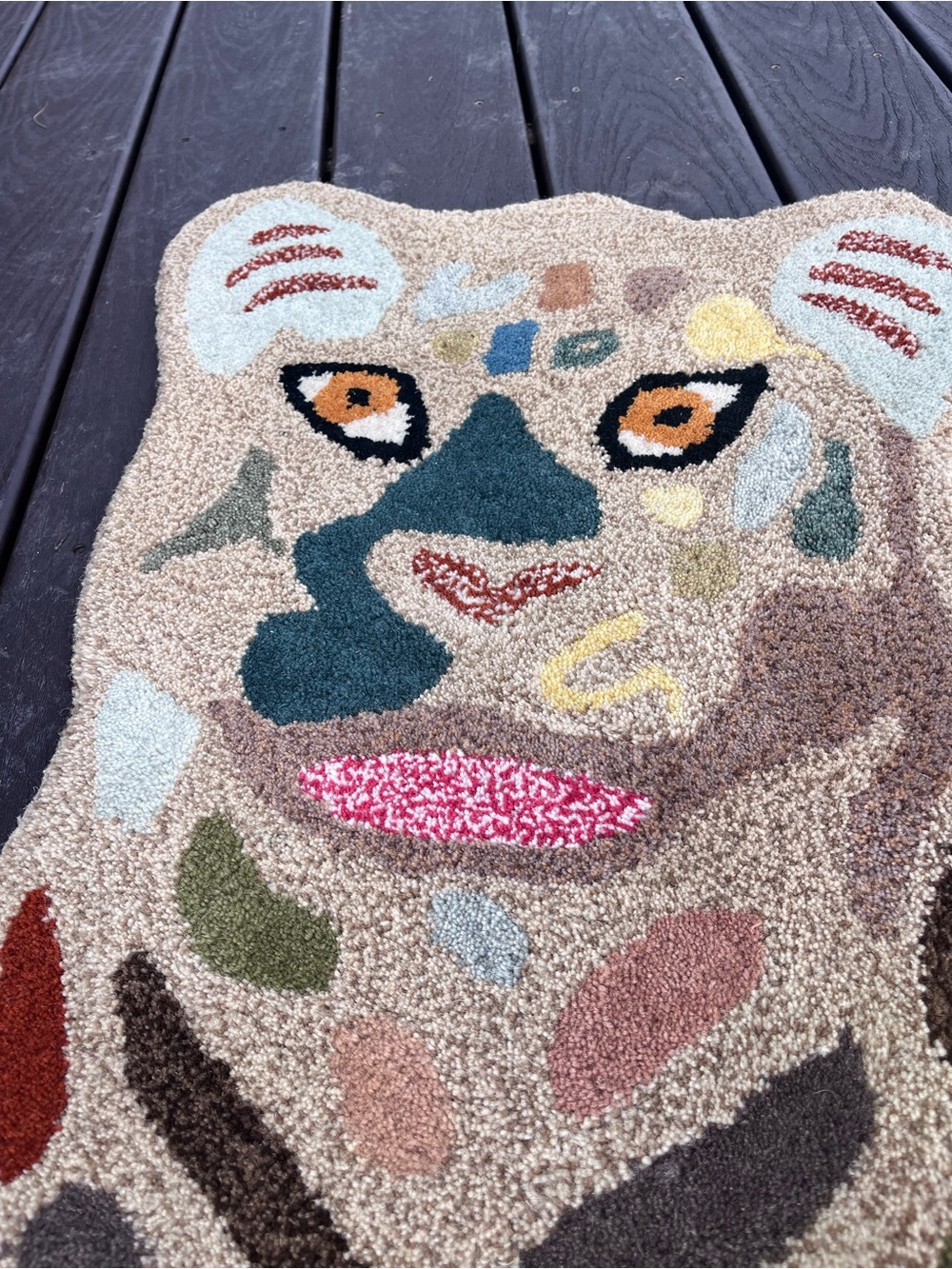 Colorful Leopard Shaped Accent Rug - Picture 4 of 6